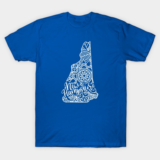 New Hampshire USA Mandala Art Gift T-Shirt by JKFDesigns